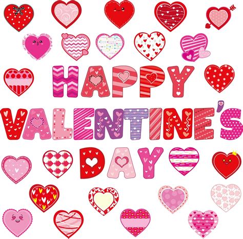 Amazon.com: Quera 60pcs Heart Cut-Outs Accents Colorful Valentine's Day ...