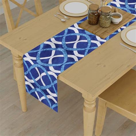 Buy Hims Ring Double Side Dining Table Runner 4 Seater,Blue Centre ...