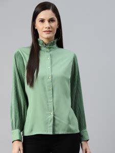 PLUSS Casual Solid Women Green Top - Buy PLUSS Casual Solid Women Green ...