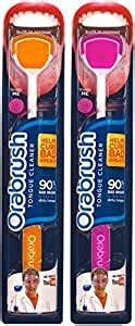 Orabrush Couple Pack Tongue Cleaner - Pack of 2 (Orange and Pink ...
