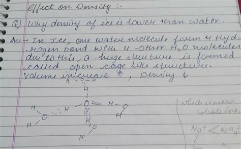 why the density of ice is lower than water explain - Brainly.in
