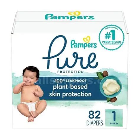 Pampers Pure Protection Diapers - Size 1 82 Count Hypoallergenic ...