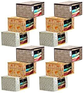 Kuber Industries Metalic Printed 12 Piece Non Woven Fabric Saree Cover ...