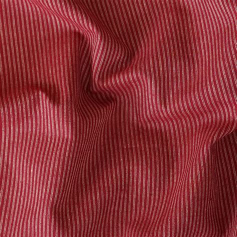 Pure Cotton Red With Cream Stripes Fabric – Sanskruti