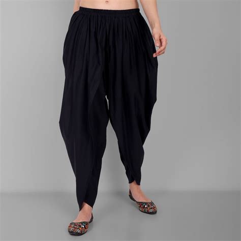 Black Cotton Tulip Pant with Lace – Mera Rang