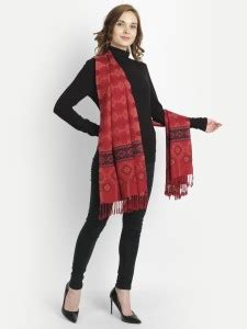 Hemkunt Fabrics Floral Print Wool Blend, Viscose Women Scarf - Buy ...