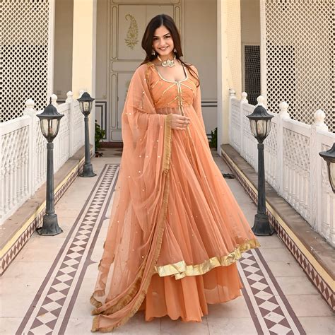 Kasturi Orange Designer Anarkali Suit Set for Women Online – UrbanStree