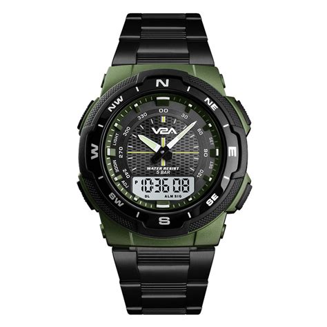 V2A Masters Multi-Function Chronograph Analog-Digital IP Black Stainle ...