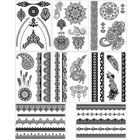 b.m.c Large: BMC 8 Sheet Set Lace Henna Inspired Black White or Brown ...