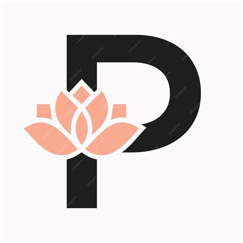 Premium Vector | Letter P Flower Concept For Botanic Symbol Beauty Sign