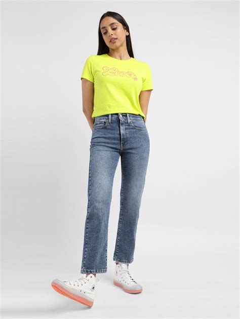 Women's Blue Wedgie Straight Fit Mid Rise Jeans – Levis India Store