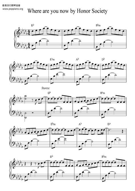 Honor Society-Where Are You Now Sheet Music pdf, -ウェア・アー・ユー・ナウ 악보 ...