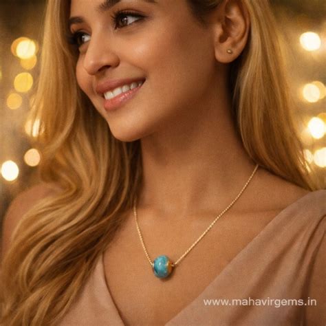 Turquoise Donut Pendant : Mahavir Gems