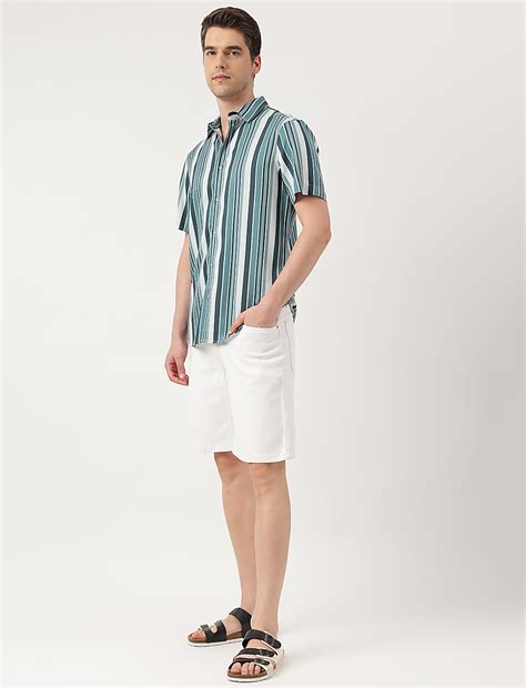 Buy Pure Viscose Stripes Spread Collar Shirt at Marks & Spencer
