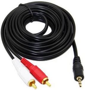TECHON TV-out Cable 10 METER STEREO 3.5 MM MALE TO 2 RCA MALE CABLE ...