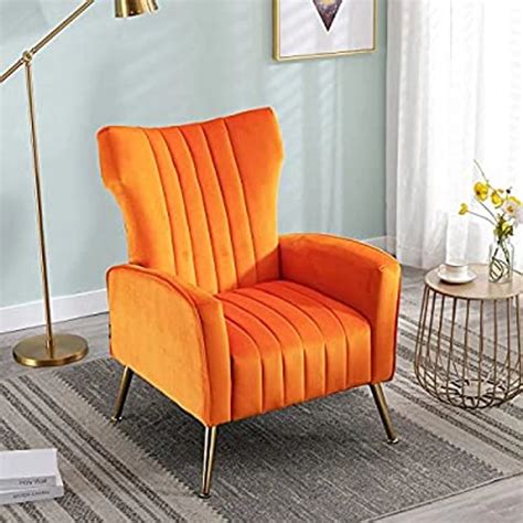 Modern Wing Chair in Premium Velvet Fabric