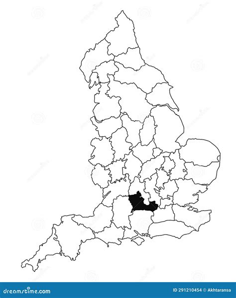 Map of Berkshire County in England on White Background. Single County Map Highlighted by Black ...