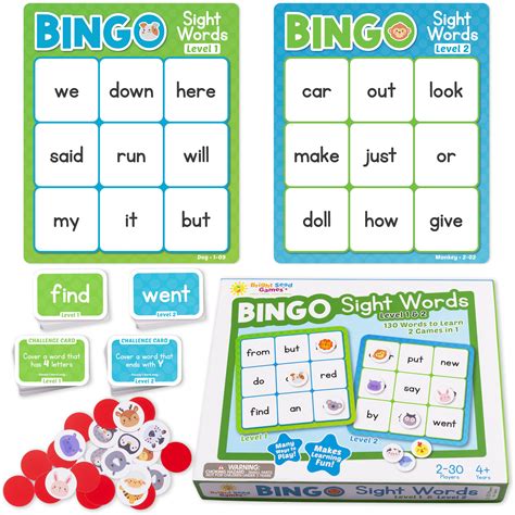 Amazon.com: Sight Words Bingo Game for Kindergarten, Learn to Read ...