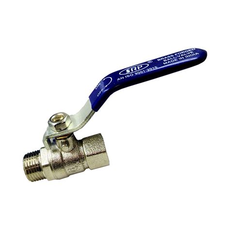 SRP Ball Valve Brass & Copper- 1/2" inch BSPT Threaded Nickle Finish ...
