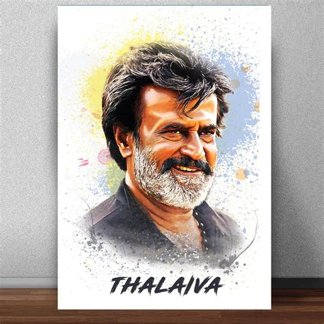 PEACOCKRIDE Matte 250 GSM Pape Superstar Rajinikanth Abstract Wall ...
