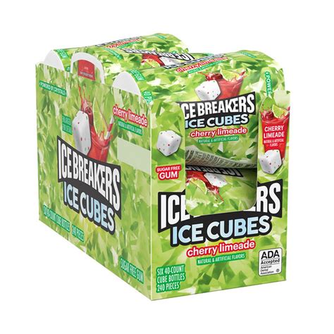 ICE BREAKERS Ice Cubes Cherry Limeade Sugar Free Chewing Gum Bottles, 3 ...
