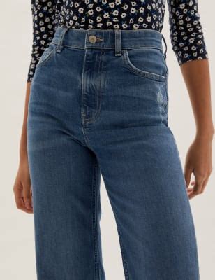 High Waisted Slim Fit Wide Leg Jeans