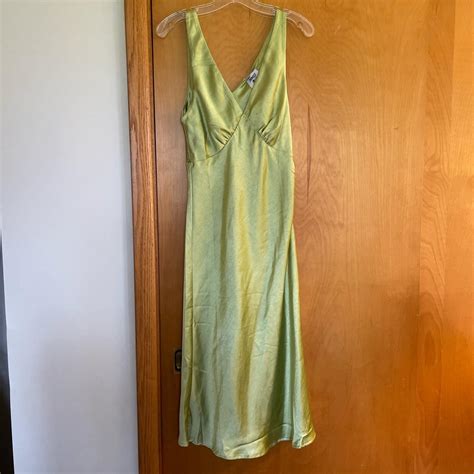 Princess Polly Green Satin Midi Dress - Depop