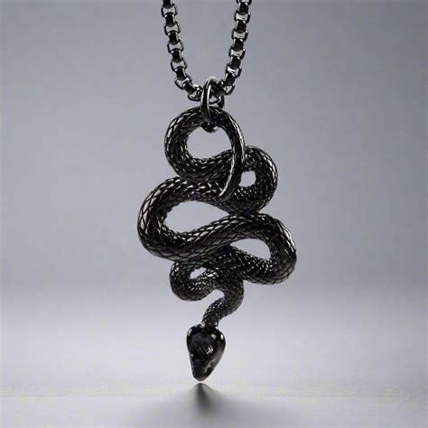 Buy Now Premium SS Pendant/ Necklace - BLACK GUARDIAN SNAKE - Pure ...