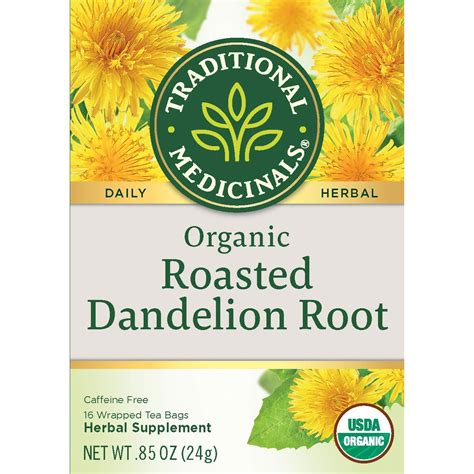 Traditional Medicinals Organic Roasted Dandelion Root Herbal Tea - Soups Online