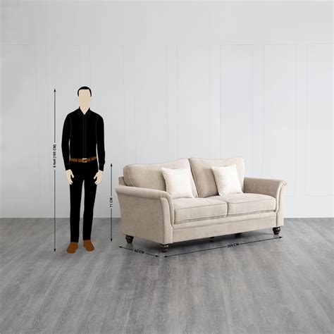 Buy Helios Lamcy Fabric 3-Seater Sofa - Beige from Home Centre at just ...