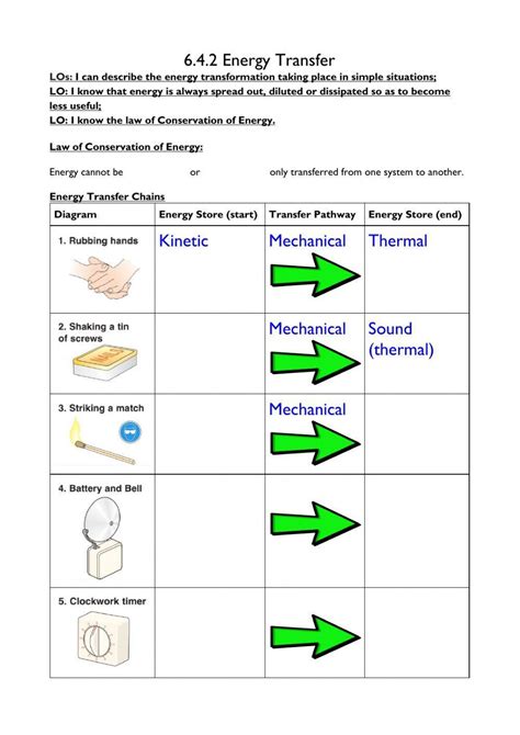 Energy Transformation Worksheet Key 的图像结果