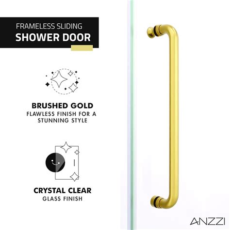 ANZZI 76 x 48 Frameless Shower Door in Gun Brushed India | Ubuy