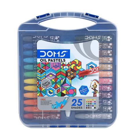 Doms 25 Shades Oil Pastels | Comes In Hard Plastic Case | Smooth Color ...