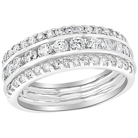 Double Row Diamond Eternity Band For Sale at 1stDibs