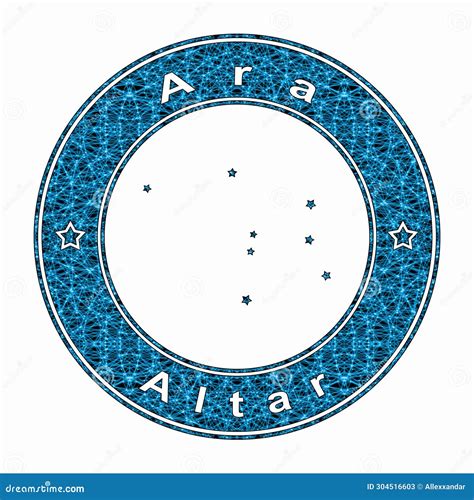 Ara The Altar Constellation On A Starry Space Background With The Names ...