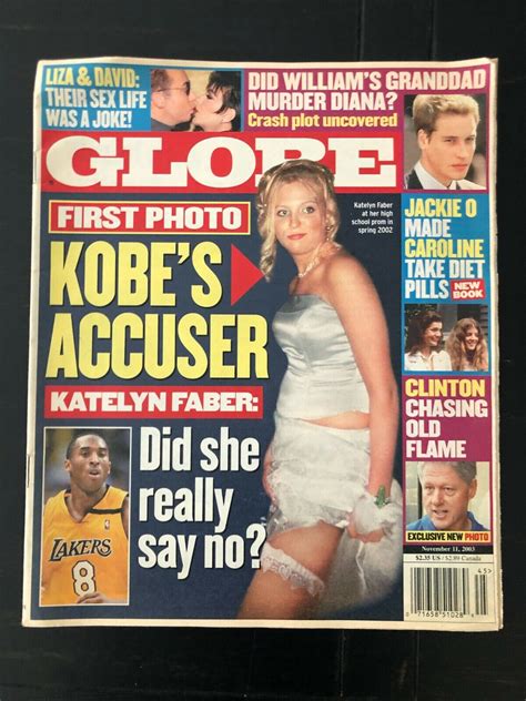 Globe Newspaper Kobe Bryant Accuser Katelyn Faber Bill Clinton Prince ...