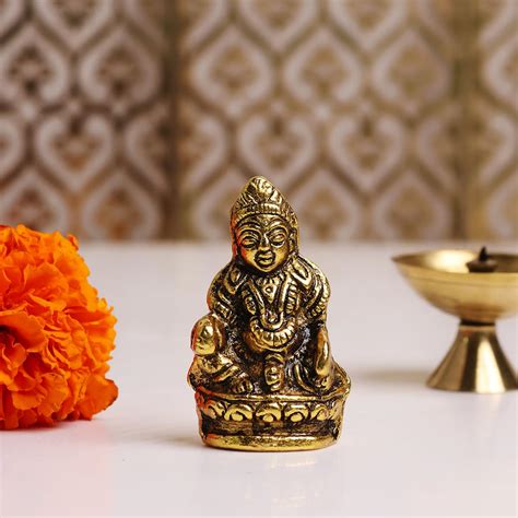 Buy 9Dzine Metal Brass Kuber Idol for Home Décor Showpieces | Lord ...