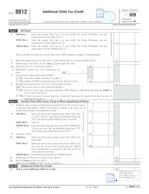 2009 Form IRS 8812 - Blank Fillable Template | Fill Out, Print ...