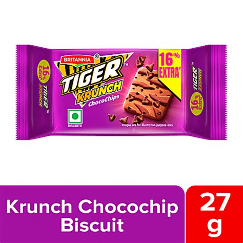 Buy Britannia Tiger Cookies Krunch Chocochips 32 Gm Pouch Online at the ...