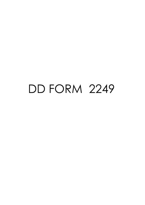Download Fillable dd Form 2249 | army.myservicesupport.com