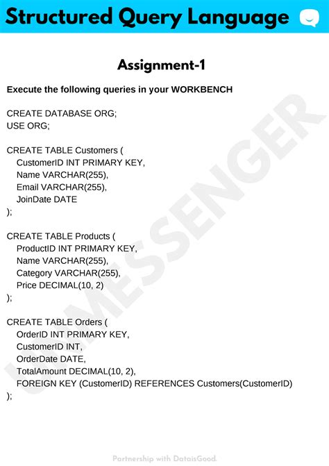 1205 Assignment-1 - Structured Query Language - UNMESSENGER Execute the ...