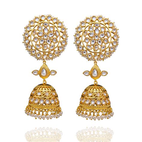 Polki Diamond Look Buttalu Bridal Jhumka Earrings – Sneha Rateria Store