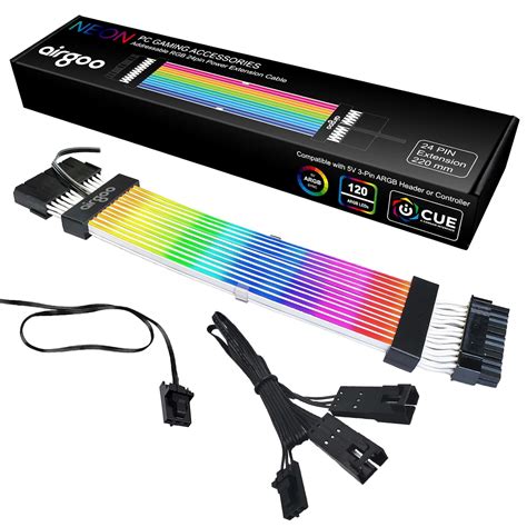 Buy airgoo Addressable RGB ATX Strimer S2, ARGB PSU Extension Cable ...