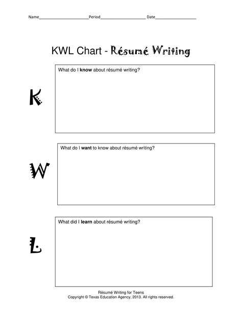 Free Printable KWL Chart Templates [PDF, Word]