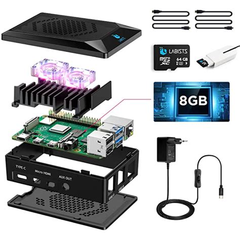 Labists Raspberry Pi 4 Starter Kit 的图像结果