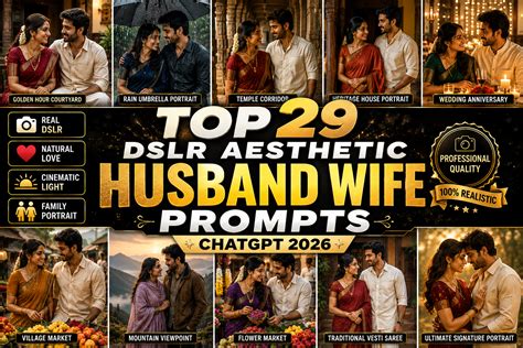 Top 29 DSLR Husband Wife Portrait Prompts ChatGPT 2026 » Ask Ai World