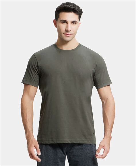 Buy Super Combed Cotton Rich Round Neck Half Sleeve T-Shirt - Deep ...