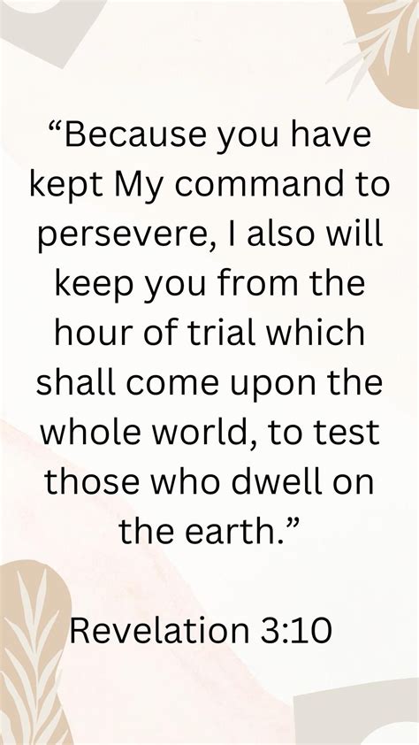 Revelation 3 10 because you have kept my command i will keep you from ...