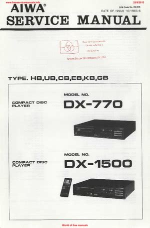 Aiwa DX-770 Service Manual PDF Free Download