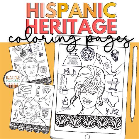 Hispanic Heritage Coloring Pages – Teacher Noire